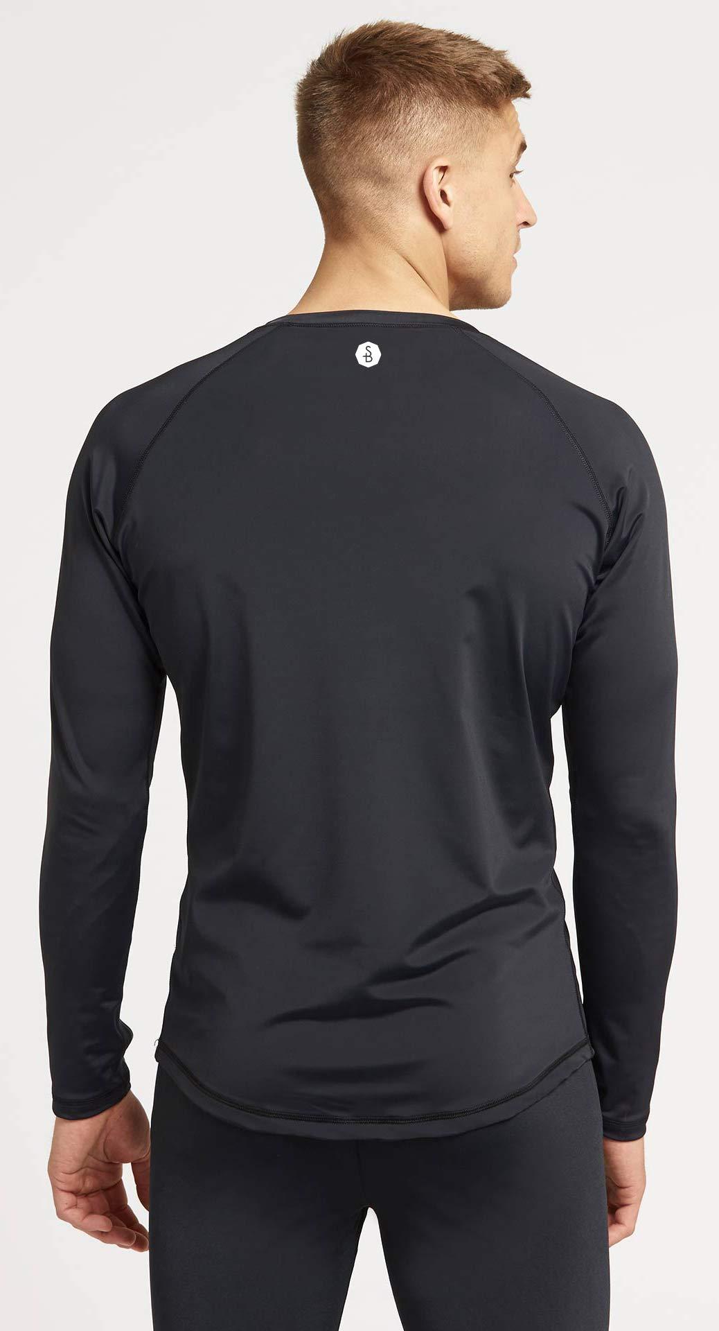 Solbari Solbari UPF 50+ Men\'s Sun Protection Long Sleeve Rashguard Aqua Sport Collection - Medium - Black - UV Protection, Sun Protective