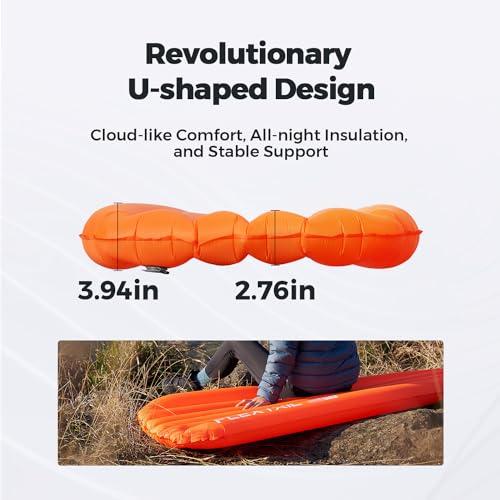 FLEXTAILGEAR FLEXTAILGEAR Inflatable Sleeping Pad with 6R Value Ultralight 2.8 Inch Camping Mattress, 4 Seasons Compact Backpacking Gear Essentials for Camping, Traveling, Hiking and Tent