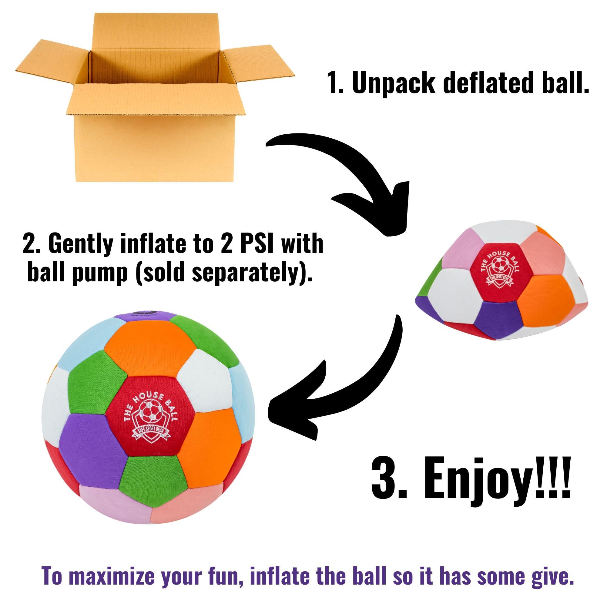 Safe Sport Gear The House Ball - The Original Soft and Safe Indoor Soccer Ball Size 4 - Created for Inside Your Home and Yard - Won't Scuff Your Walls - Realistic Feel and Weight with a Shock Absorbing Exterior