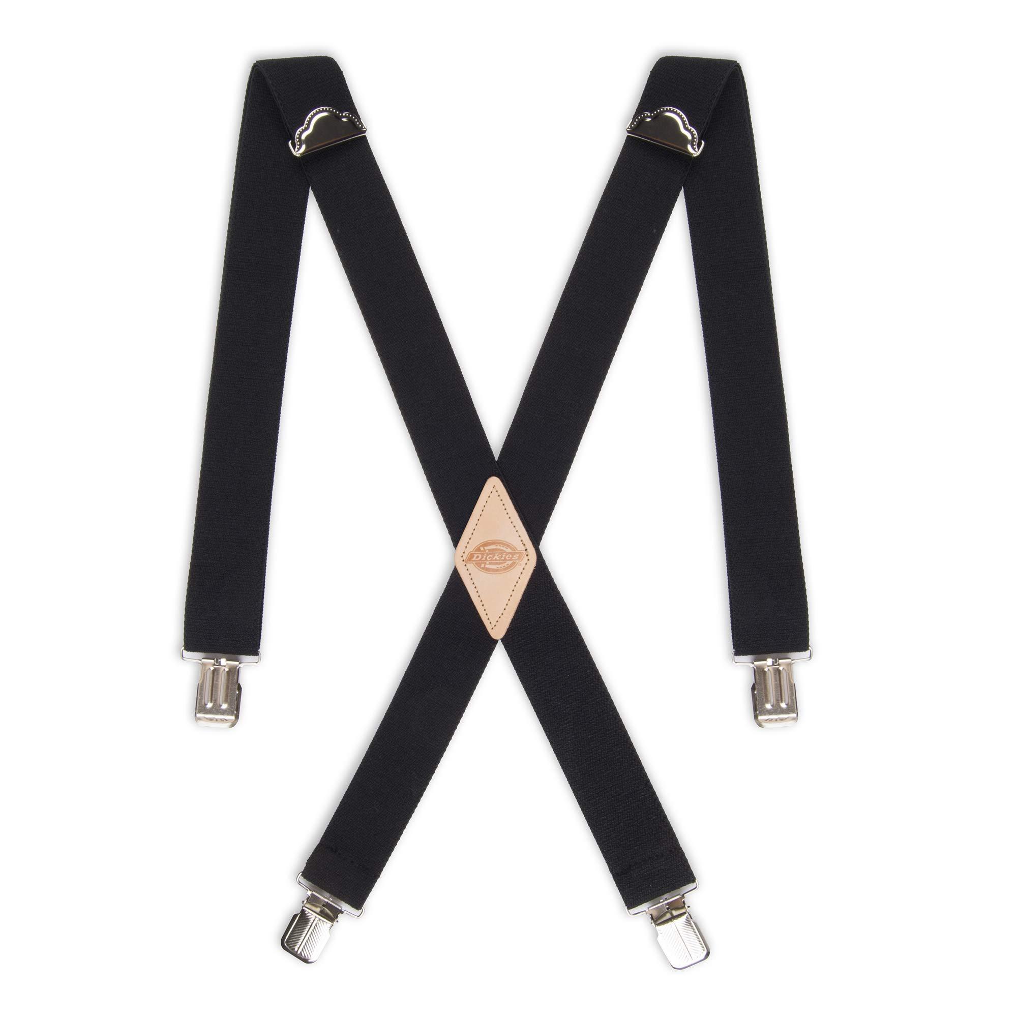 Dickies Dickies mens 1-1/4 Solid Straight Clip apparel suspenders, Black, One Size US