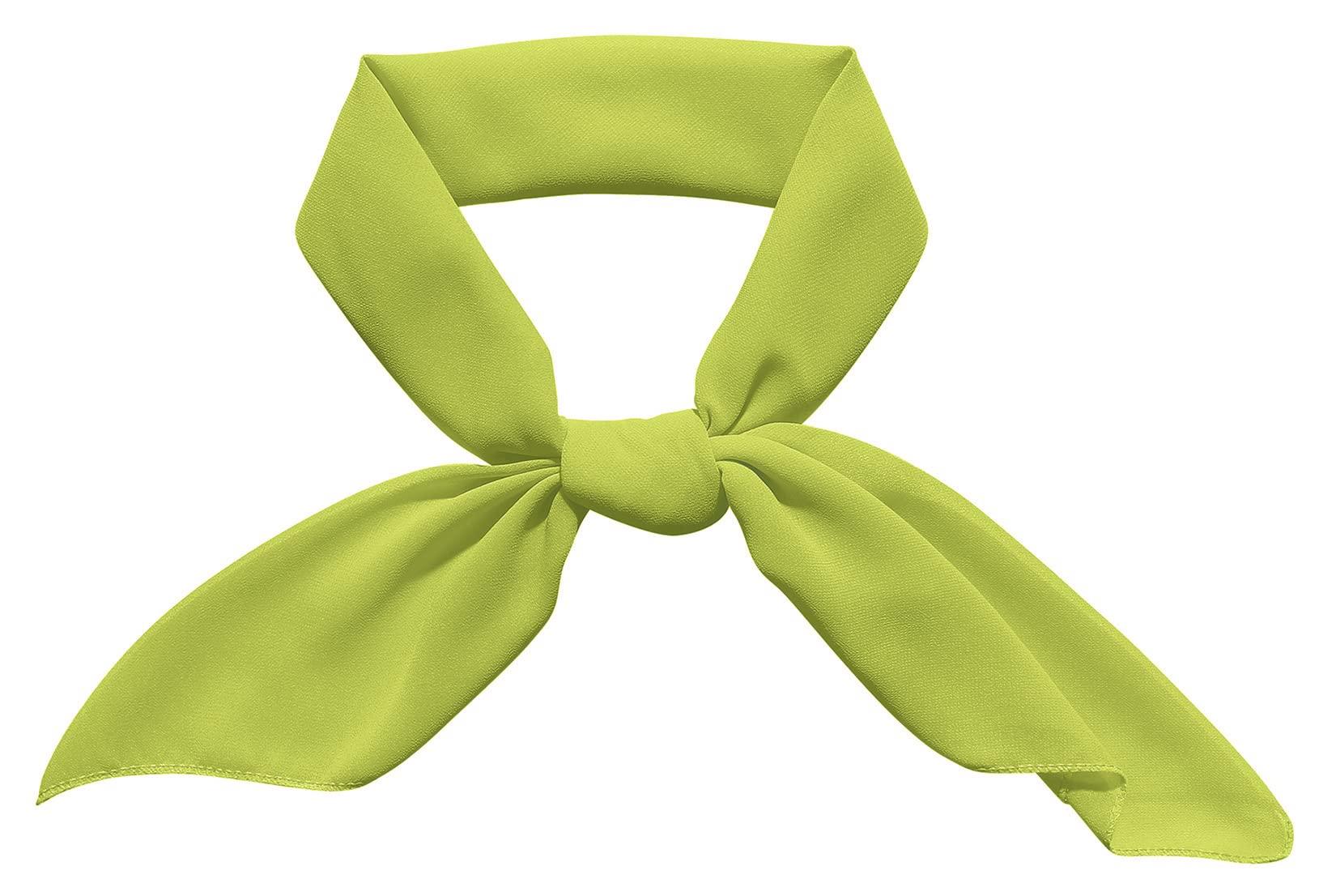 Comsite Lime Green Scarf Daphne Costume Accessories Silk Light Green Ascot Neck Scarf Neckerchief Hankerchief