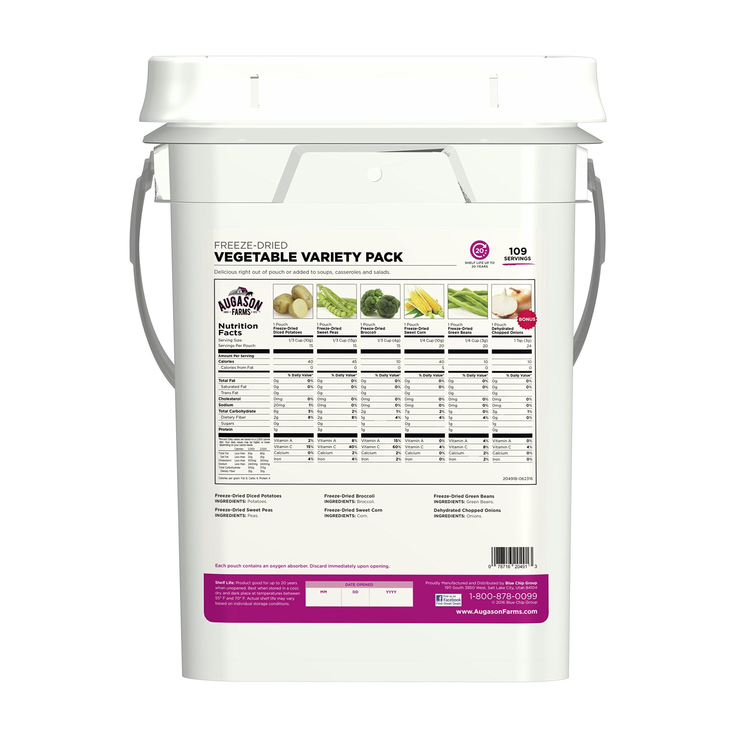 Augason Farms Augason Farms Freeze Dried Vegetable Variety Pail, Emergency Food Supply, Everyday Meals, 109 Servings