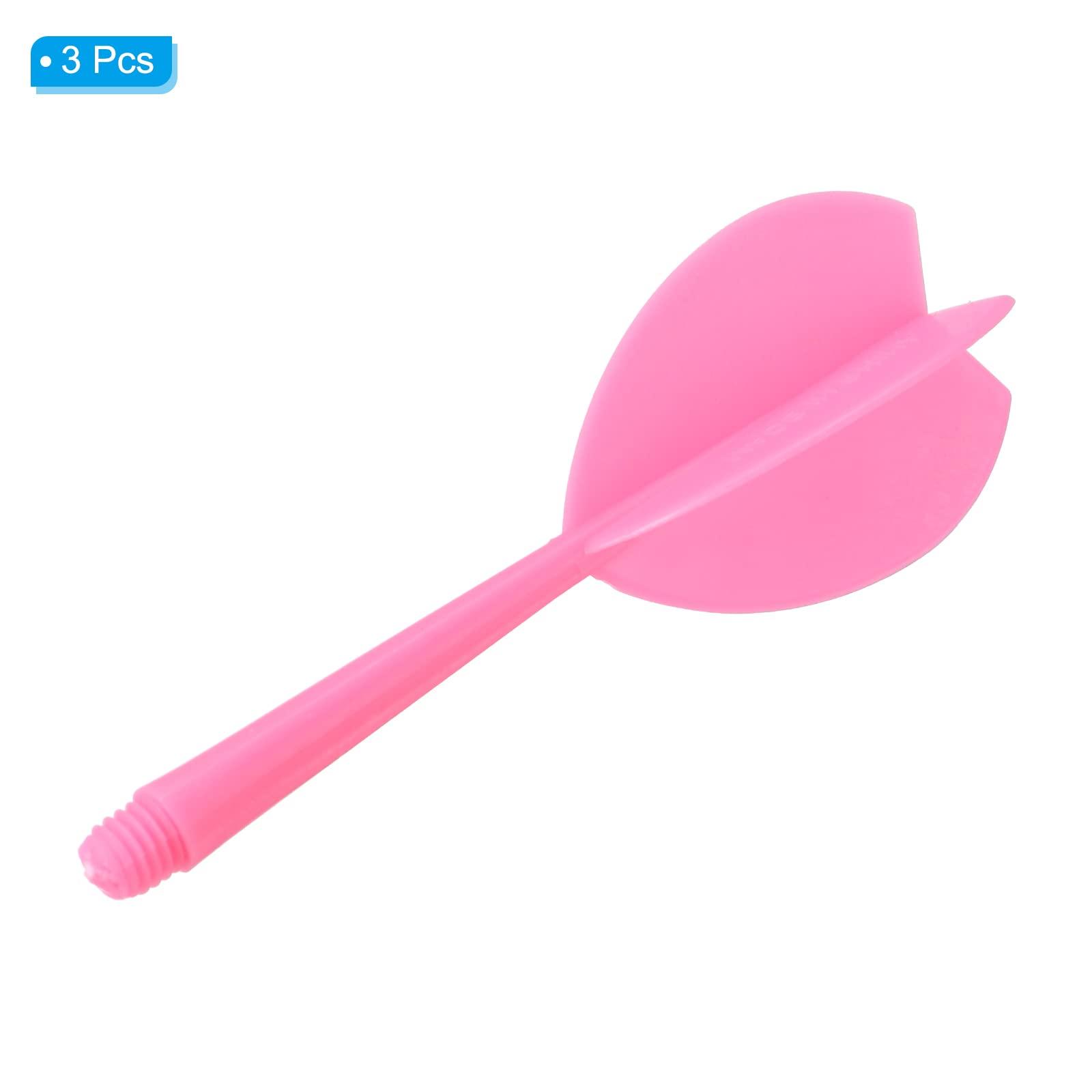 PATIKIL PATIKIL Integrated Dart Shaft & Flights, 3 Pack Lightweight Plastic Dart Flight Set, Pink