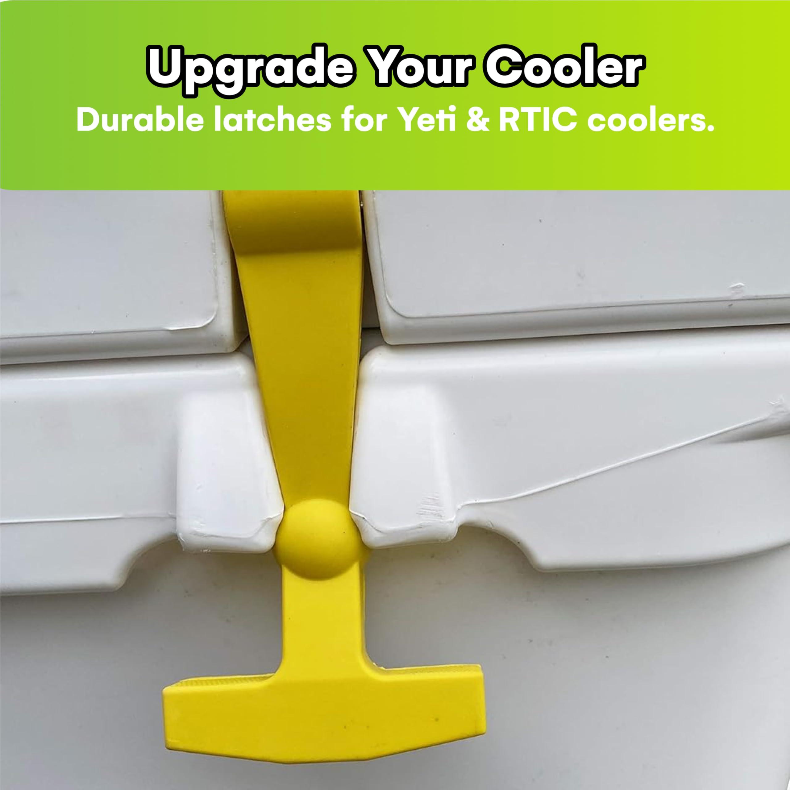 BEAST COOLER ACCESSORIES 2-Pack Replacement Lid Latches Compatible With Yeti and RTIC Hard Coolers, Designed and Manufactured - Larger, Ergonomically Improved Design That Fits all Yeti Tundra Coolers (Yellow)