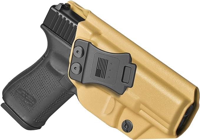 B.B.F MAKE Glock 19 Holster Concealed Carry, USA Made Slim Profile IWB KYDEX Holster with Adjustable Cant for 19/19X/44/45 Gen(3-5) & Glock 23/32 Gen(3-4) Pistol Accessories, Inside Waistband