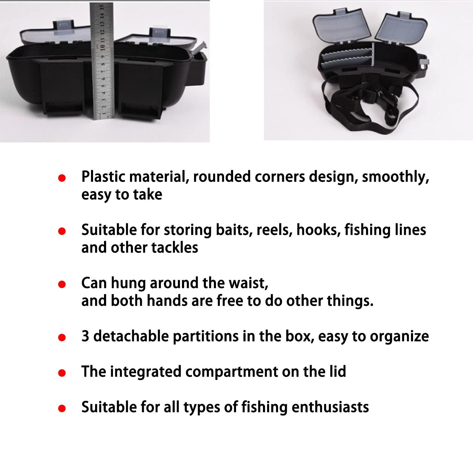 Yuecoom Yuecoom Fishing Waist Box, Portable Waist Fly Fishing Boxes Multifunctional Portable Fishing Bait Tackle Storage Box for Accessory