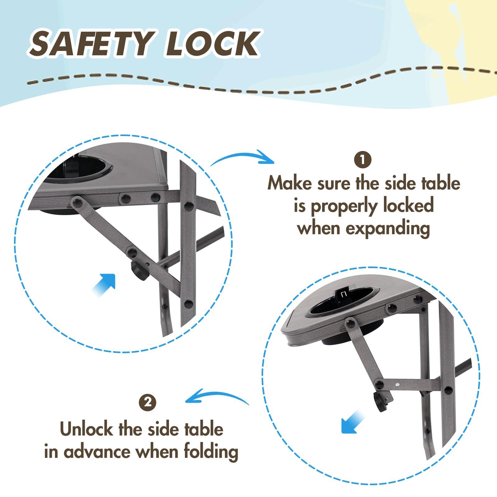 Busy Bee Busy Bee Kids Director Camping Chair with Foldable Side Table, Lightweight, Flat Folding, Compact and Portable, Perfect Kid Beach Chairs, Supports 150 Lbs.