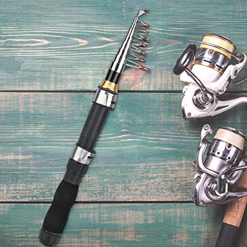 Alomejor Alomejor Fishing Rod Portable Small Short Sea Pole Mini Sea Fishing Tools Telescopic Fishing Rod for Travel Seawater Freshwater Bass Trout Fishing(1.9M)