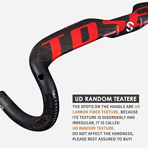 GXMCLCY 31.8mm Aero Bent Handlebar Ultralight Road Bike Carbon Fiber Handlebars Drop Handlebars UD Matting/Matte 400/420/440mm Bike Parts for Road Bike,Black,440mm