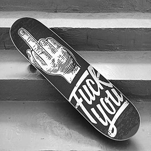 Hupery Hupery Middle Finger Sign Skateboard Grip Tape Longboard Griptape Waterproof Grip Tape Sheet Sticker Deck Sandpaper Griptape, 33.1x9.1 inch (Middle Finger)