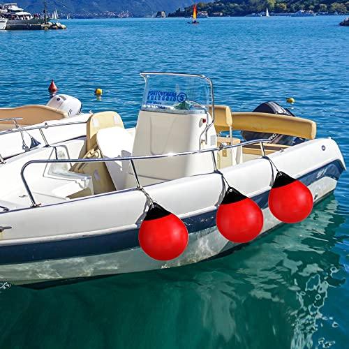 X-Haibei X-Haibei Pair of Boat Fender Ball Round Anchor Buoy, Dock Bumper Ball Inflatable Vinyl A-Series Shield Protection Marine Mooring Buoy Red, A29 D11.8*H13.8 inch