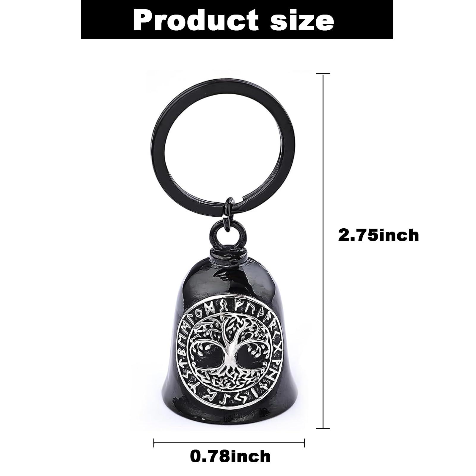 AilRabbit Motorcycle Viking Bell - Motorcycle Angel Bell for Men and Women, Motorcycle Accessories (Black Silver)