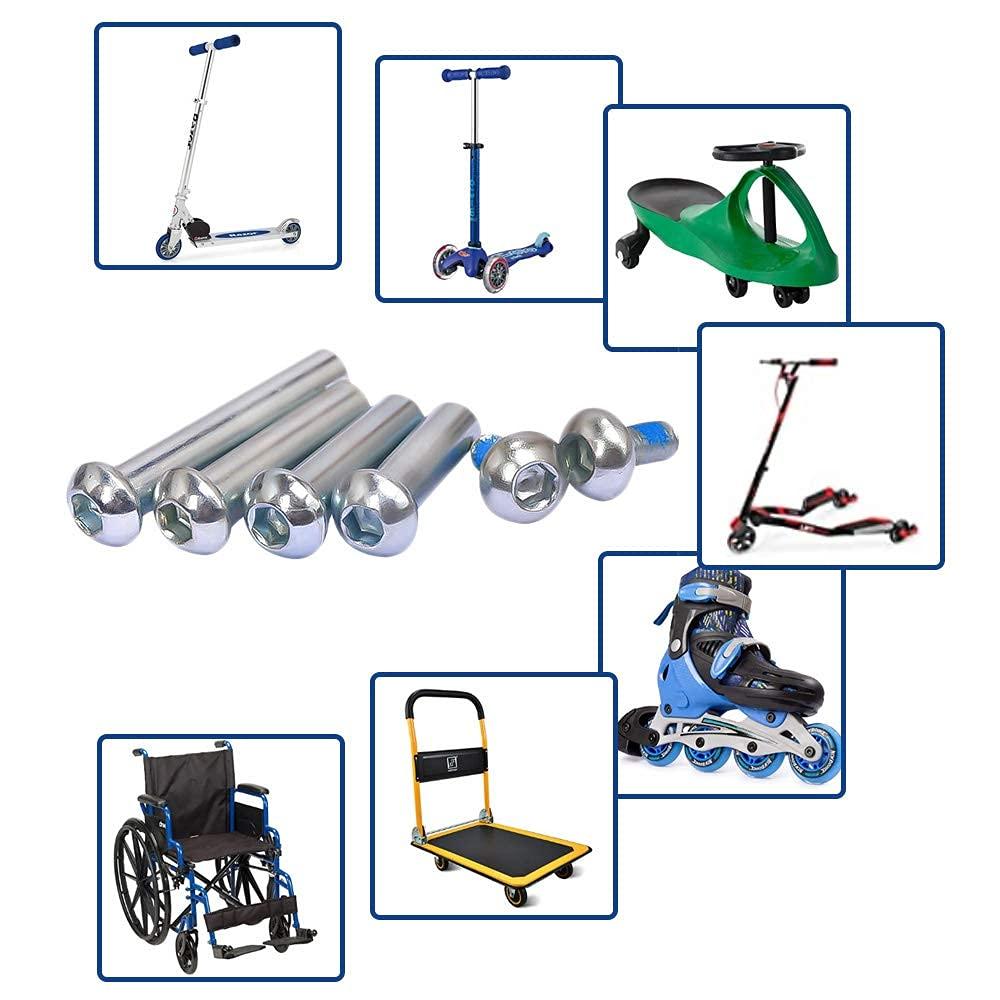 OTFAITP OTFAITP Hex Lock Male and Female Scooter Parts Axle Front Rear Allen M8 Screws for 2-3-4-Wheel Kid Scoote Furniture Wheelchair Kick Scooters Pull-Along Wagons Inline Skates Axles Repair (86)