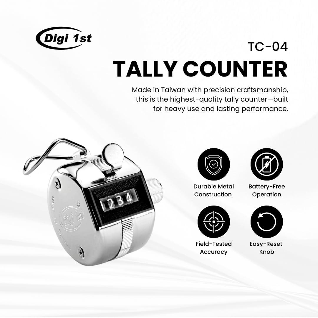 Digi 1st Digi 1st TC-04 Handheld Tally Counter, Digital Pitch Counter Clicker, Mechanical Lap Counter, Taiwan Made Heavy Duty Counter