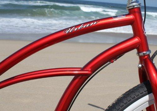 Firmstrong Firmstrong Urban Lady Three Speed Beach Cruiser Bicycle, 26-Inch,Red w/Black Seat,15236