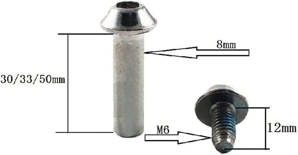 GIORIS GIORIS Mountain Bike Shock Absorber Screw 30/33/50mm Mountain Bike Rear Shock Screws Full Suspension Mountain Bike Bolts (33mm 10pcs)