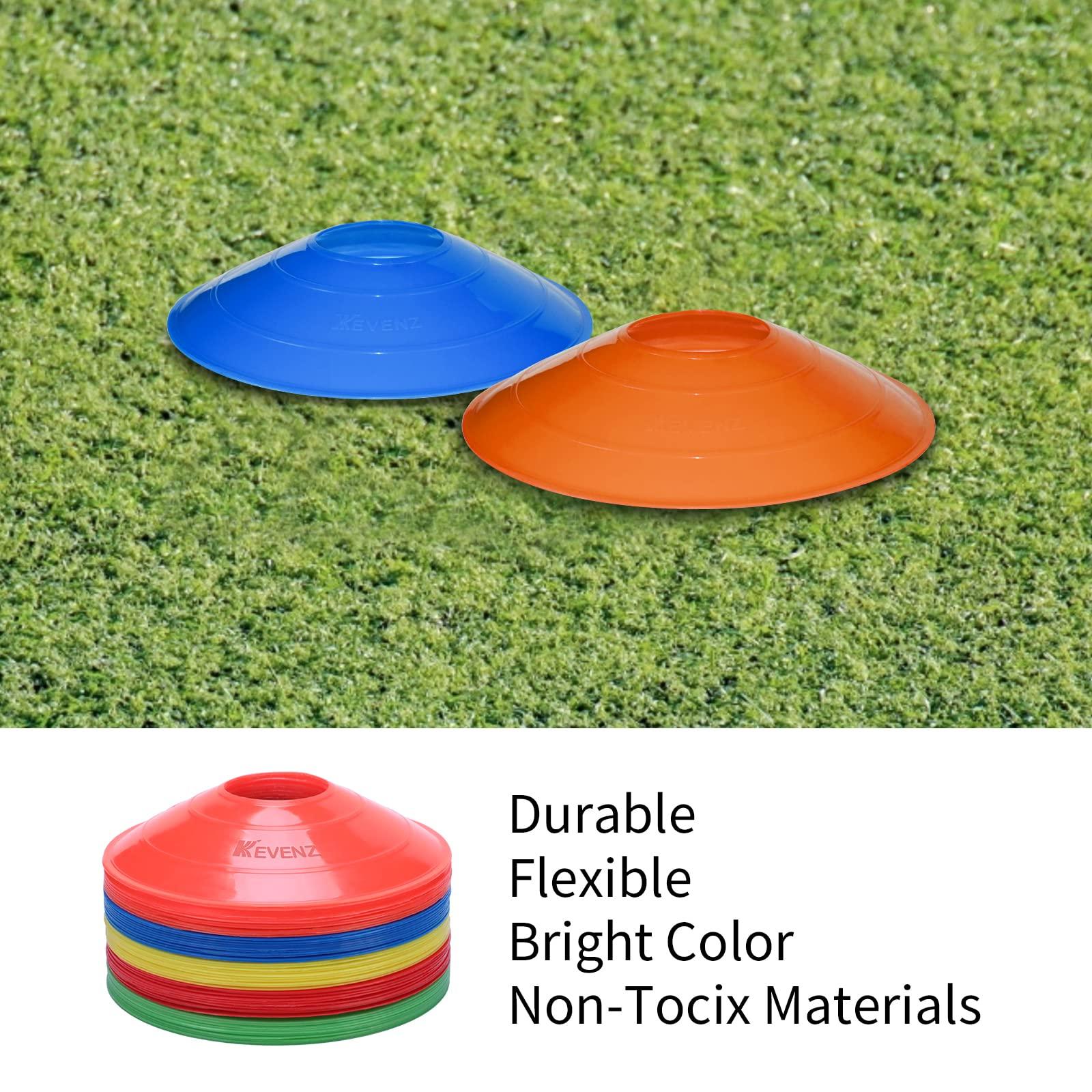 KEVENZ KEVENZ Soccer Cones, Pack of 50 Agility Training Disc Cones for Sports, Multicolor Field Marker for Soccer, Football and More