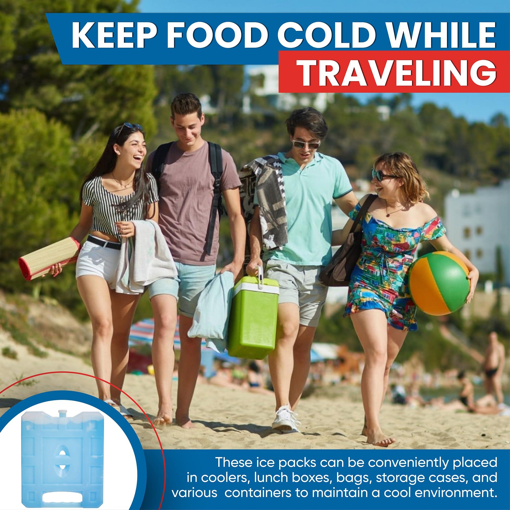 Sport Temp Sport Temp Reusable X-Large Ice Pack (4Pack) Long Lasting - Perfect for Keeping Food Or Beverages Cold, Coolers, Camping, Beach Coolers, Hiking & More, Clear Blue