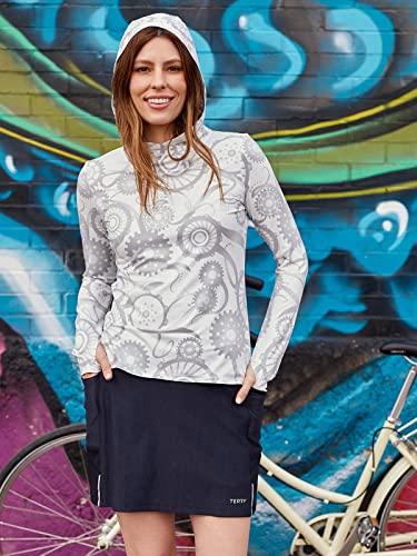 Terry Terry Fixie Skort, Womens Cycling Skirt with Attached Padded Liner Short, Athletic Sport Performance Stretch Bike Skirt - Black Pepper, Small