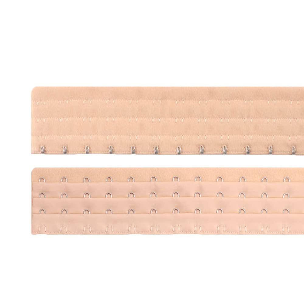 Aisemny Aisemny Corset extender 13-18 hook long line bra back extender 2 pieces (beige, 16 Hooks)