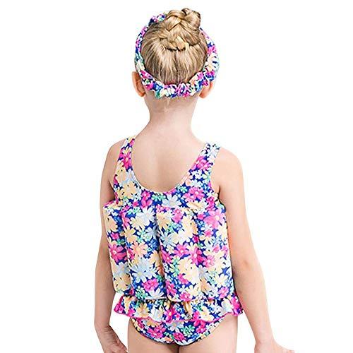 FYMNSI Kids Baby Floatation Swimsuit with Adjustable Buoyancy Float Suit Swim Vest One Piece Floating Swimwear for Boys Girls Toddler Learn to Swimming Bathing Suit Beachwear Colorful Floral 3-4T