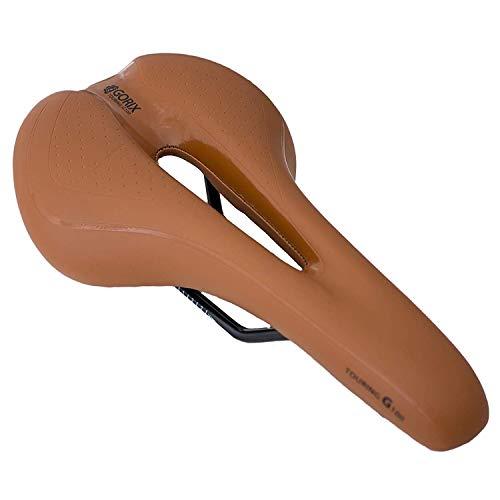 GORIX GORIX Bike Saddle Seat Comfortable Cushion with Rail Mountain Road Bicycle for Men and Women (GX-C19) (Light Brown)