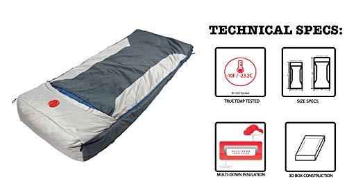 OmniCore Designs OmniCore Designs Multi Down Hooded Rectangular Sleeping Bag (-10F to 30F) with 4pt. Compression Stuff Sack