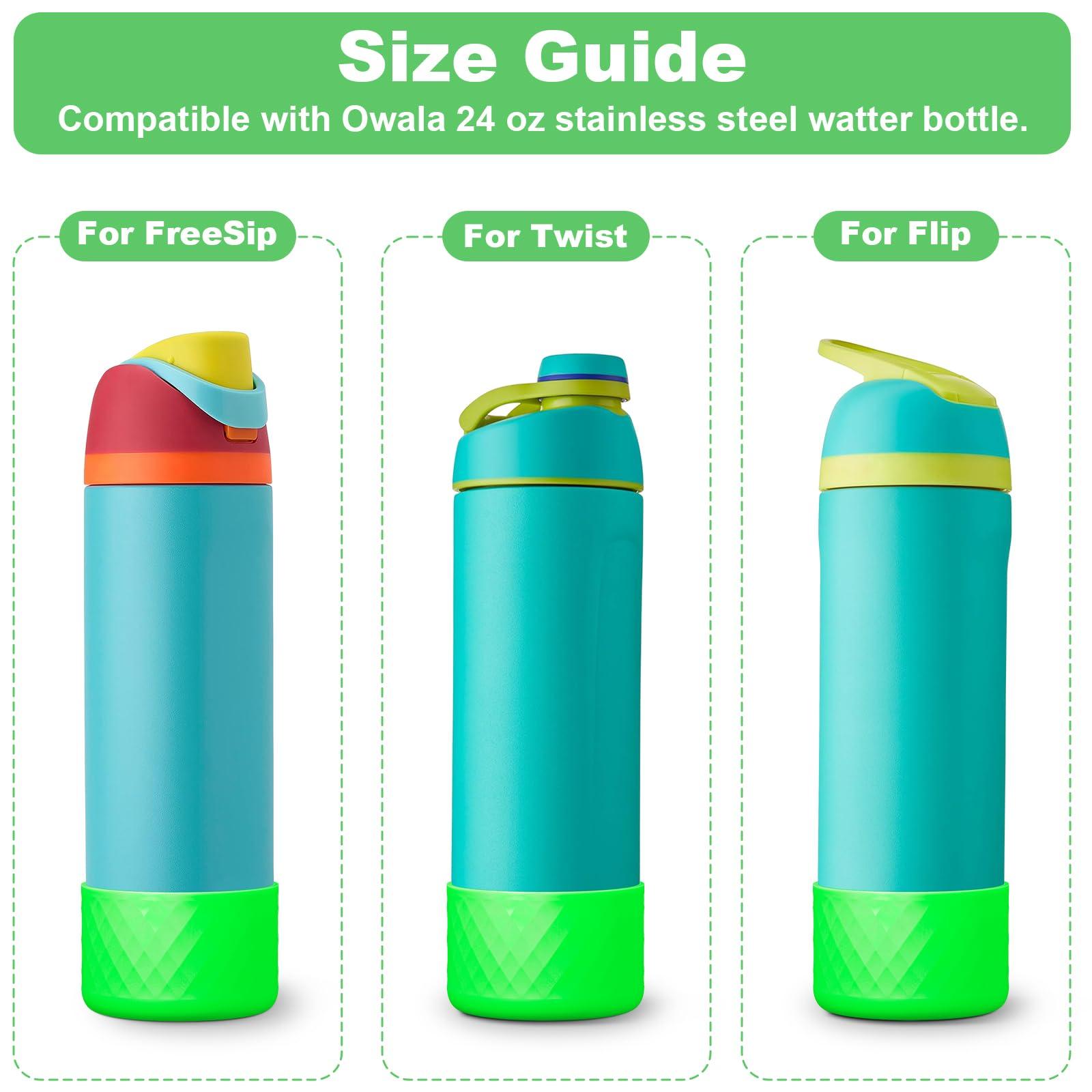 YOUCOX YOUCOX Silicone Boot for Owala Water Bottle 24 oz, 2PCS Anti-Slip Protective Sleeve for FreeSip/Twist/Flip Water Bottles, BPA Free, Dishwasher Safe, Bottom Bumper Cover Cup Accessories