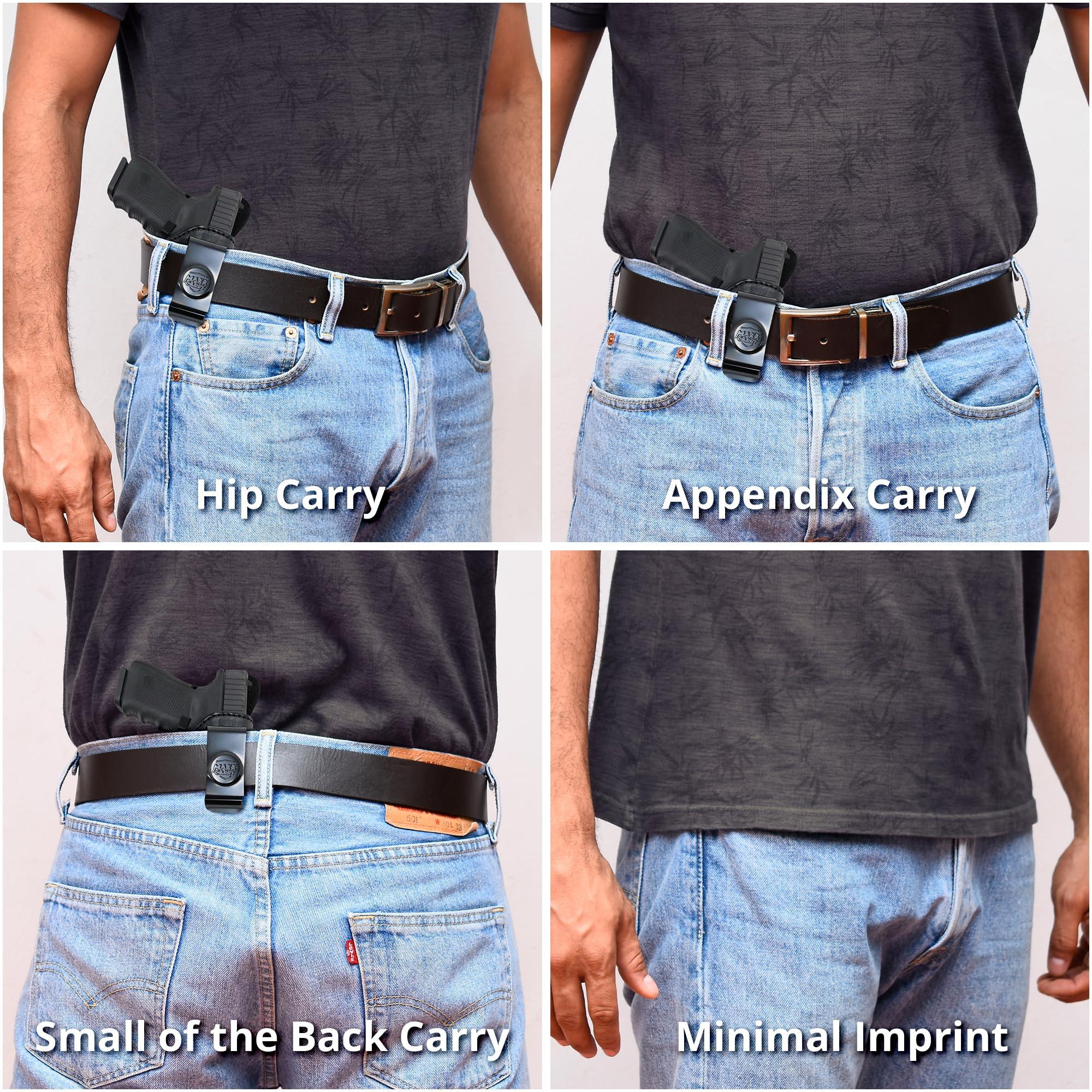 Popular Holsters Genuine Leather Iwb Holster for Glock 17/22/31 Pistol - for Tactical Handgun - Leather Concealed Carry Holster - Comfortable Appendix Everyday Carry - Maxx Carry Holsters