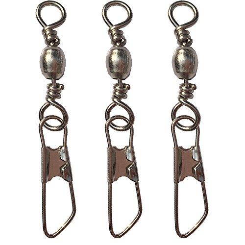 Luengo Luengo 100pcs #6 Solid Fishing Swivel Snaps Hook Connector Barrel Bearing with Welded Rings Stainless Steel +A