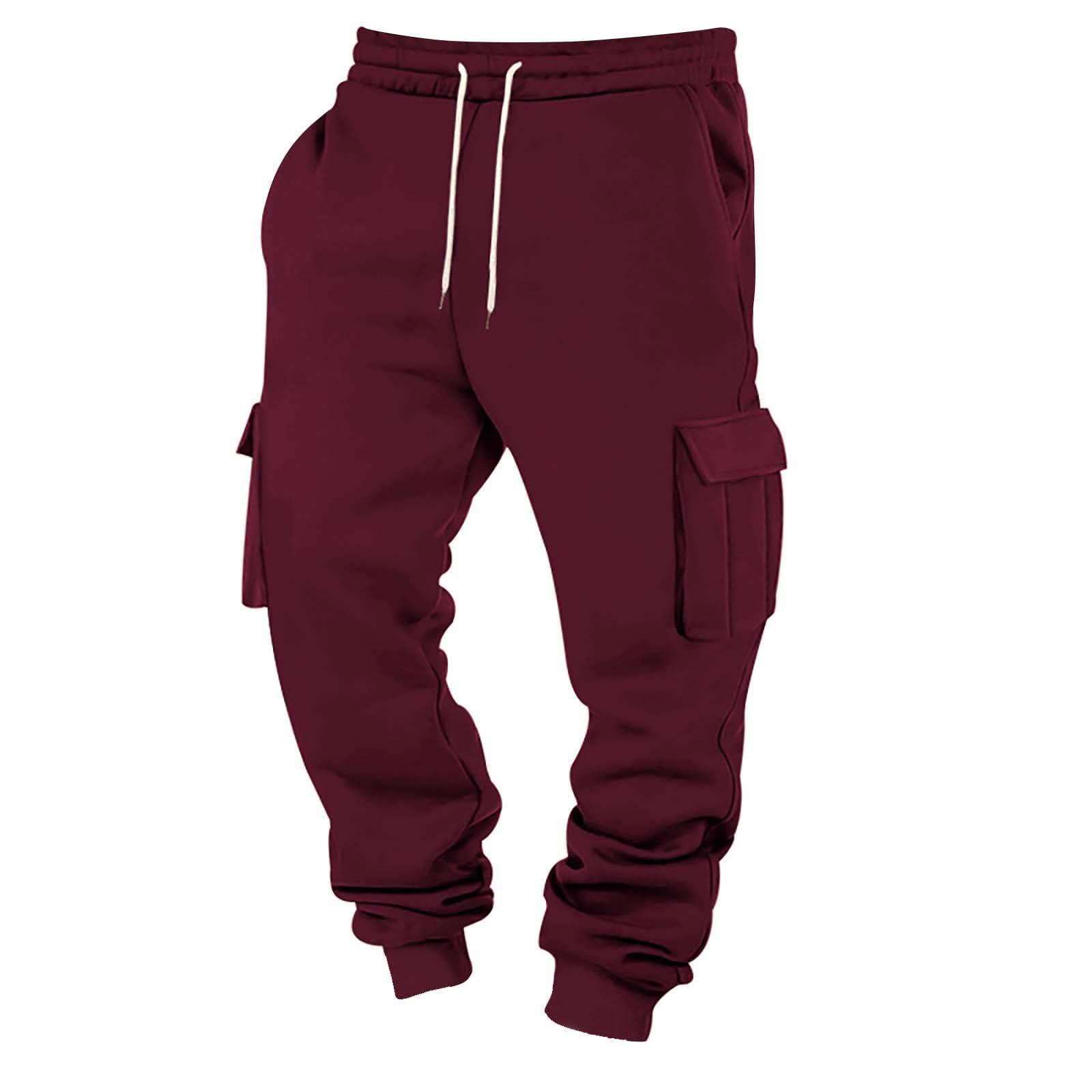 Bakgeerle Baggy Cargo Sweatpants for Men Drawstring Waist Fleece Lined Joggers with Pockets Soft Athletic Workout Track Pants Sweat Pants Mens Sweatpants for Men Cargos Pants Men Men Sweatpants