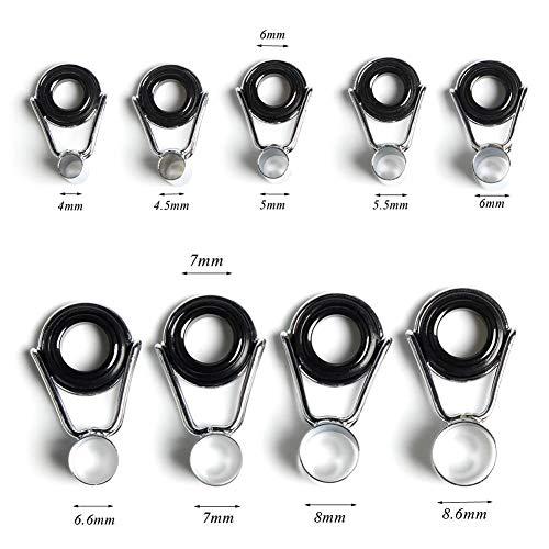 Alomejor Alomejor 90Pcs 9Size Stainless Steel Ceramics Fishing Rod Guides Fishing Rod Guides Tips Parts Fishing Rod Repair Kit