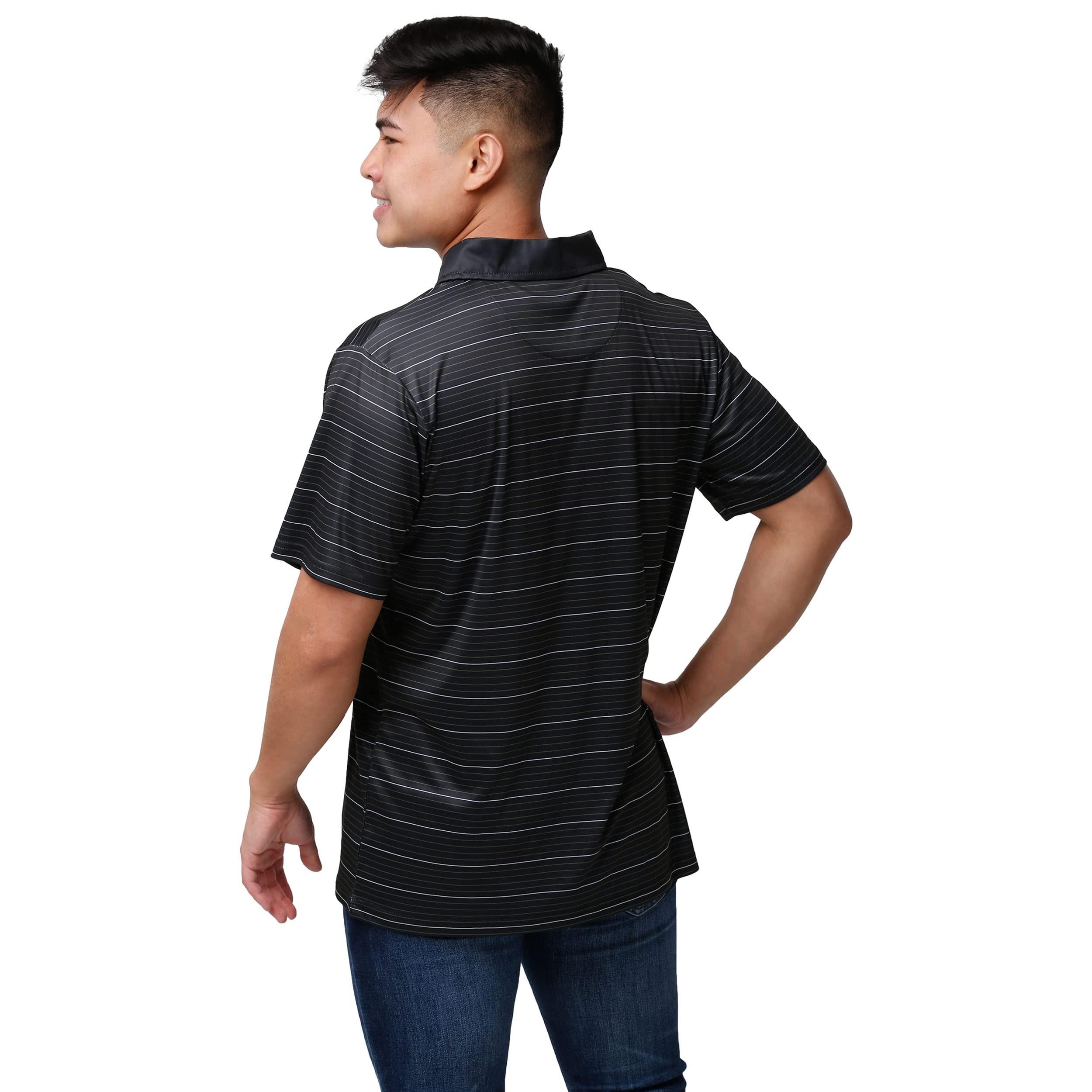 FOCO FOCO NCAA College Team Logo Polo Short Sleeve Shirt, Striped Polyester, X-Large