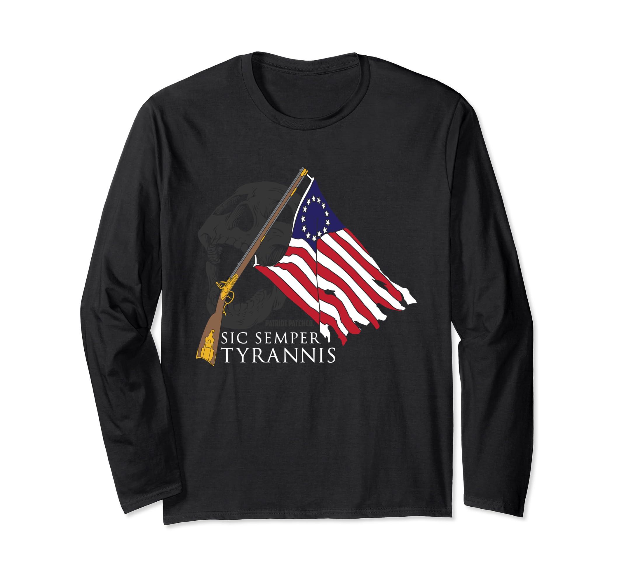 Patriot Patch Company Patriot Patch Co - Sic Semper Tyrannis Long Sleeve T-Shirt