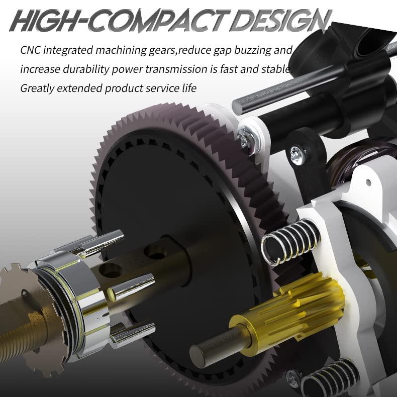 DOVIELLO DOVIELLO HICC50 136g/4.8oz Ultralight Baitcaster Reels BFS Reel Baitcasting Fishing Reel 8.1 Gear Ratio 10+1BB 4KG/8.8LB Drag Power Baitcaster Full Carbon High Compact