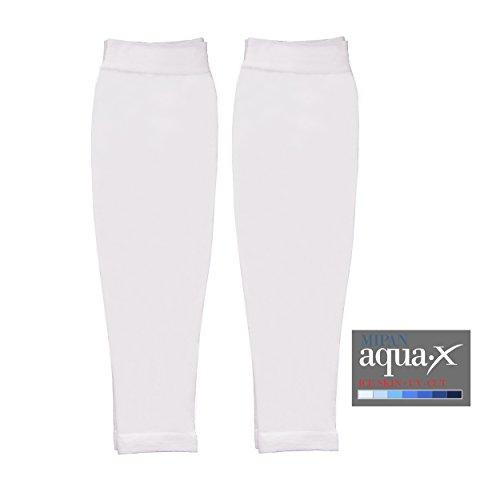 Mipan GamsungTex Mipan GamsungTex ARM Sleeves for Men and Women UV Cut Flexible & Durable by SOCKSCASTLE Aqua X (White 6 Pair)