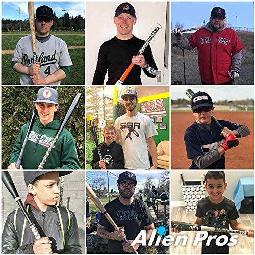 ALIEN PROS ALIEN PROS Bat Grip Tape for Baseball (2 Grips) 1.1 mm Precut and Pro Feel Bat Tape Replacement for Old Baseball bat Grip Wrap Your Bat for an Epic Home Run (2 Grips, Blue)