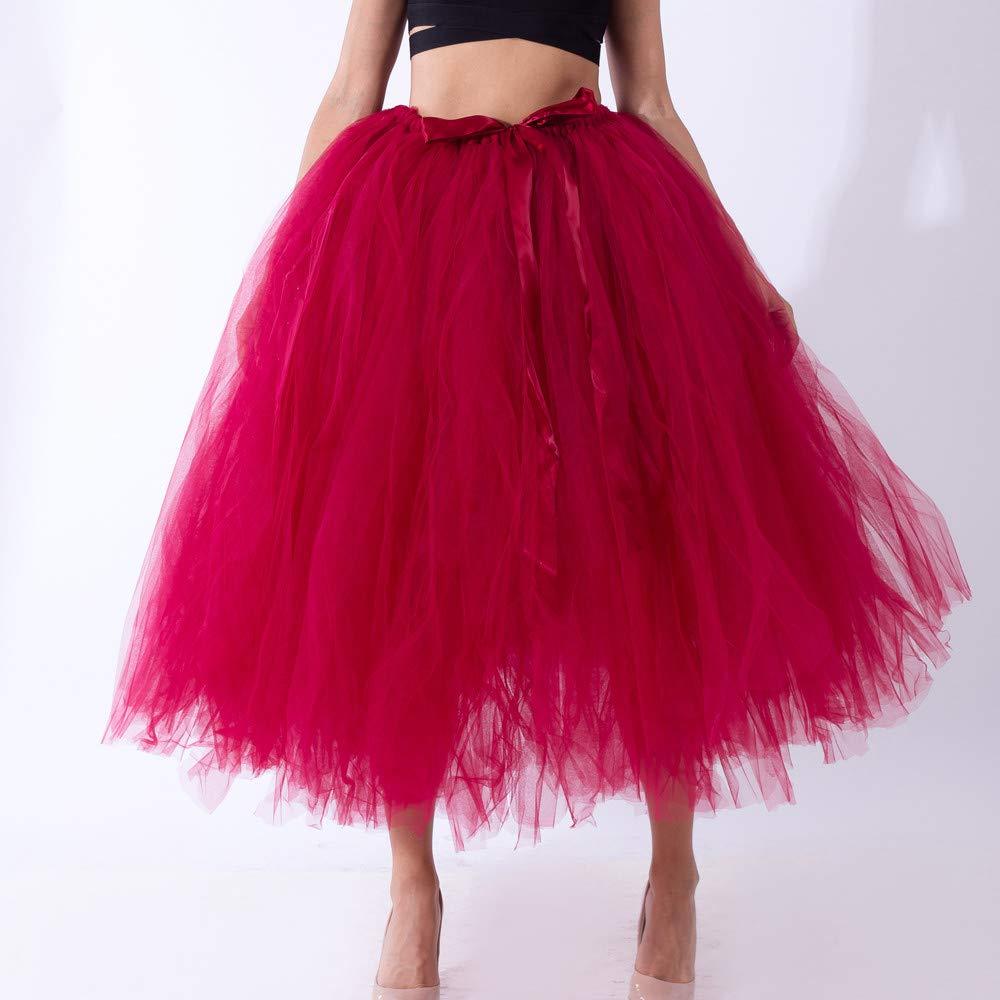 NineFit Basics Plus Size Tutu Skirts for Women Women Mesh TulleTutu Skirt Bridesmaid Princess Skirt Bubble Women Tutu Skirt Set Wine Red