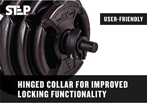 The Step The Step Fitness Deluxe Barbell Weight Set, 60 lbs with Bar, Collars, and Weights