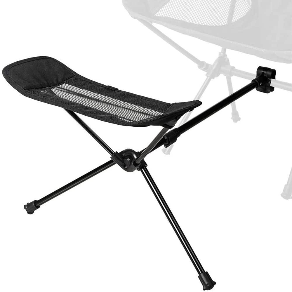 LSLANSOON Folding Attachable Footrest Leg Rest Camping Chair Accessories for Reclining Swing Chair Moon Chair Beach Chair (Black)