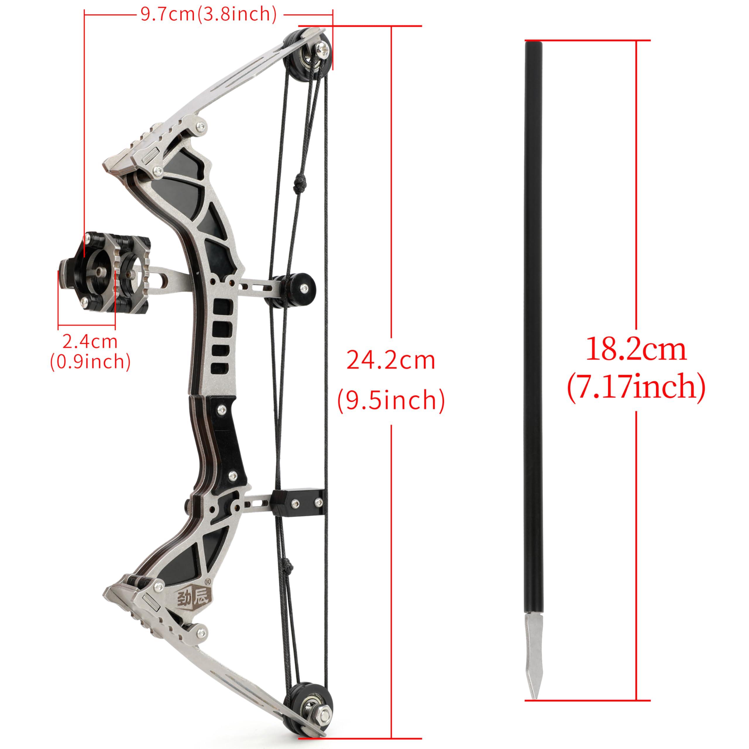 wolfman wolfman 9.5\" Compound Bow and Arrow Set Archery Bow Set Hunting Bow for Right/Left Handed with EVA Target for Hunting Shooting Practice Archery Entertainment Fun (wtih 12 Arrows)