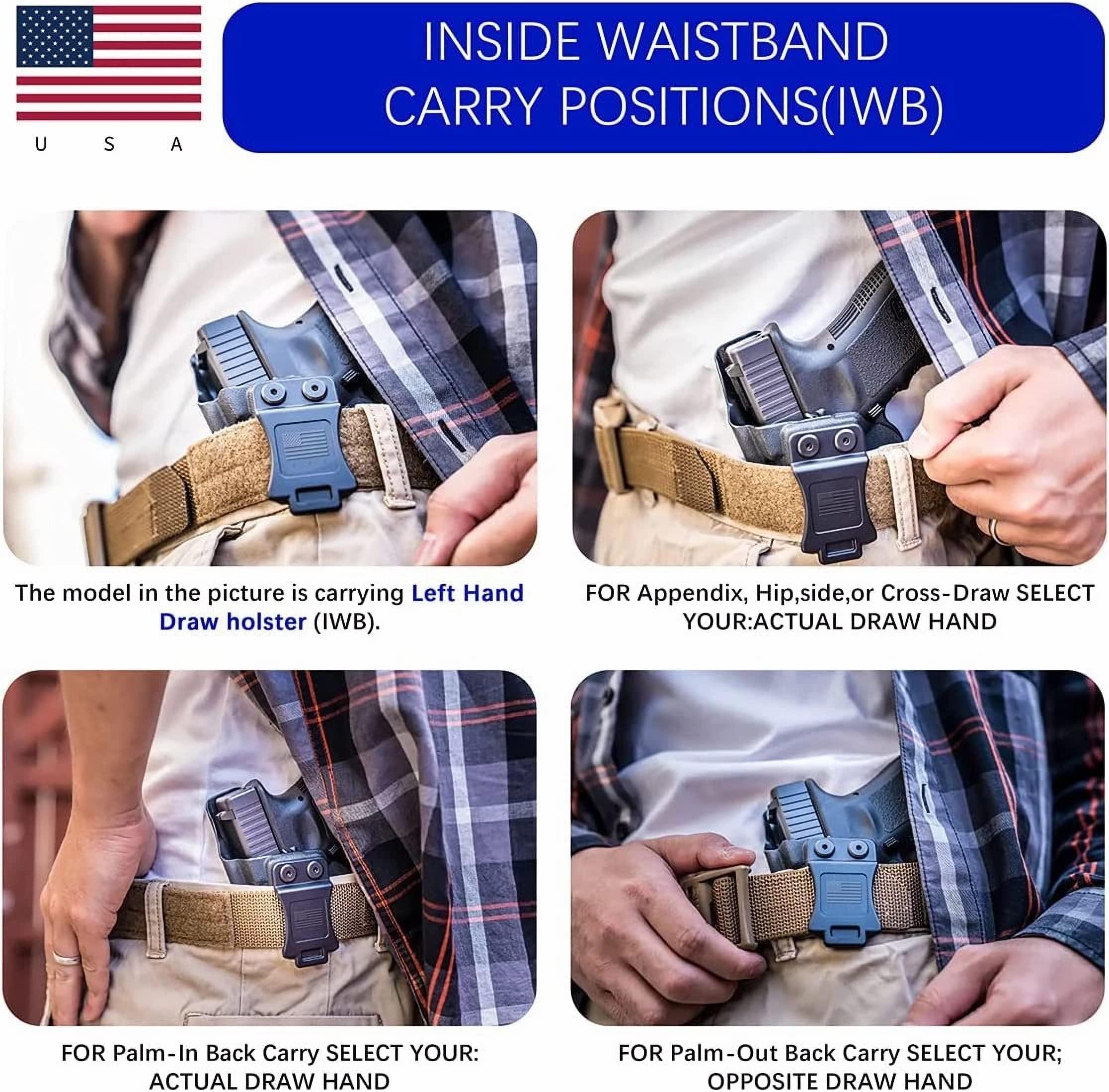 B.B.F MAKE Glock 19 Holster Concealed Carry, USA Made Slim Profile IWB KYDEX Holster with Adjustable Cant for 19/19X/44/45 Gen(3-5) & Glock 23/32 Gen(3-4) Pistol Accessories, Inside Waistband