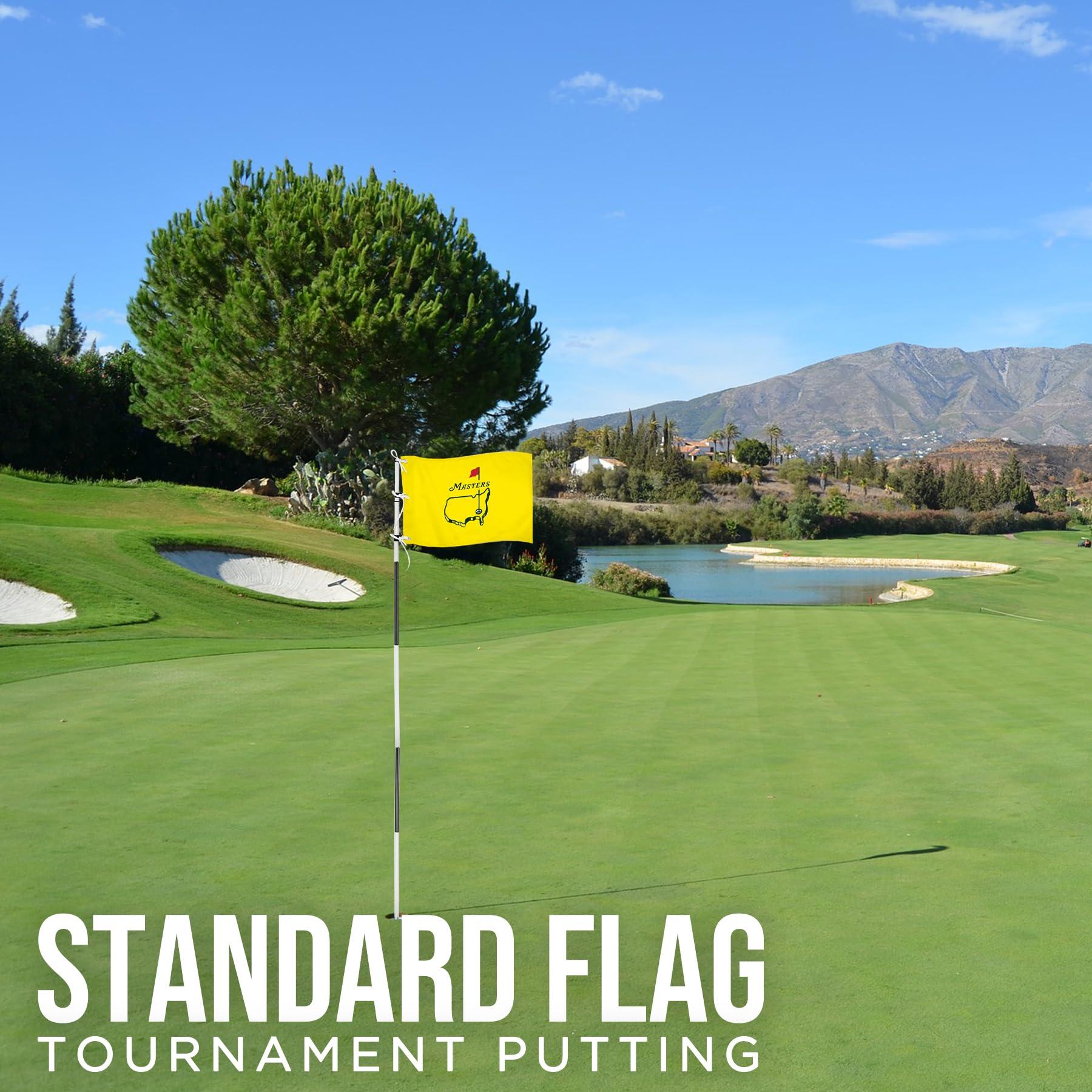 COGOLFING COGOLFING Golf Flag with Grommets, Double-Side Printed Augusta National Flag, 420D Nylon Golf Pin Flags, Putting Green Flags for Golf Course Driving Range Collection, 14\" H x 20\" L, Yellow