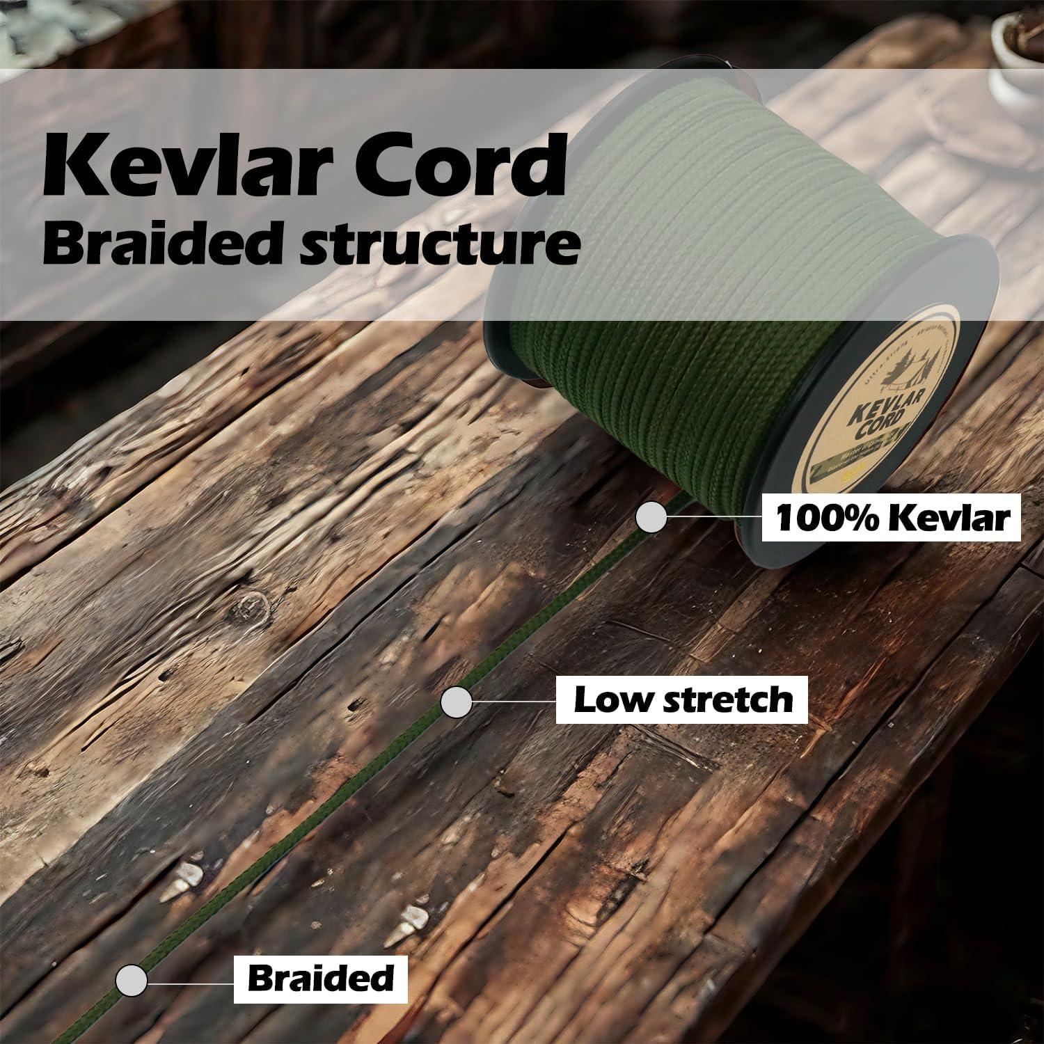 9KM DWLIFE 9KM DWLIFE Camo Green Kevlar Line, 200lb 200ft High Strength, Ultralight, Abrasion Resistance for Trip Wire, Saw, Model Rocket, Hammock Tarp Ridgeline, Tactical Survival for Outdoor