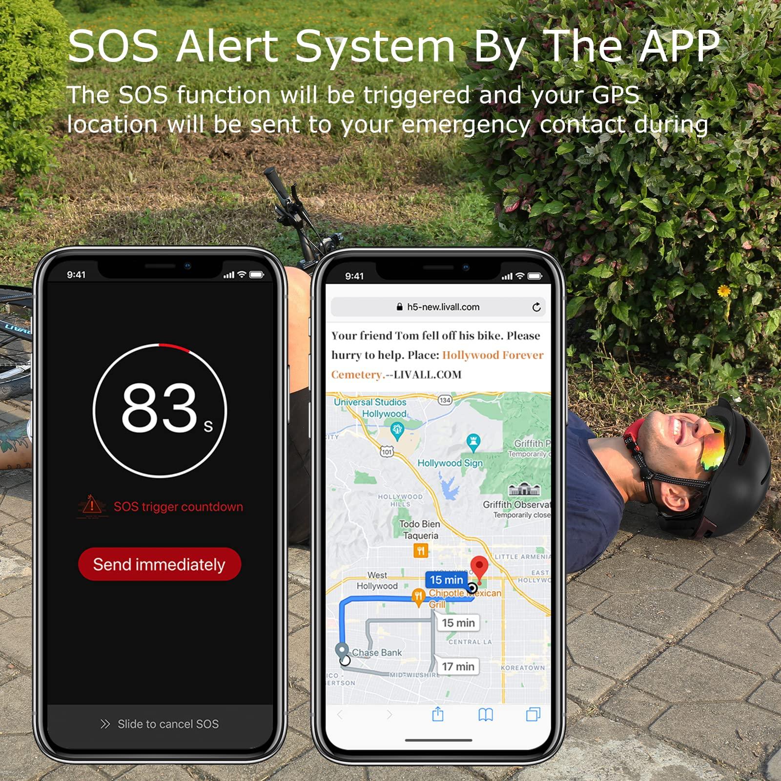 Smart4u Smart4u SH55M Smart Bluetooth Bike Helmet with Speakers & Built-in Microphone, Bike Helmet with Smart Turn Signals, Fall Detection, CE CPSC Certified, Bike Helmet with Rear Light for Adults Men Women