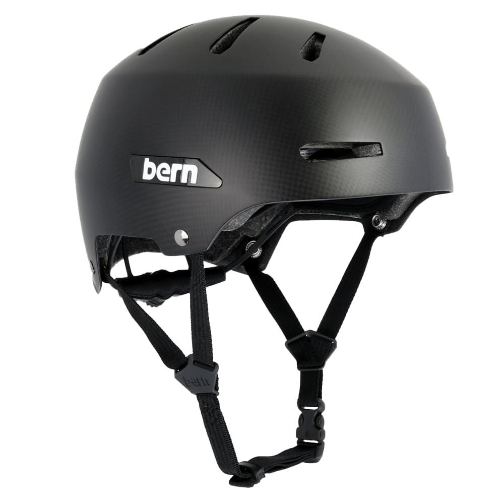 BERN Bern, Macon 2.0 Multisport Carbon Helmet, for Bike, Skateboard, Rollerblade, Scooter, Multi Impact Protection System (MIPS), Carbon Semi-Gloss Black, Small