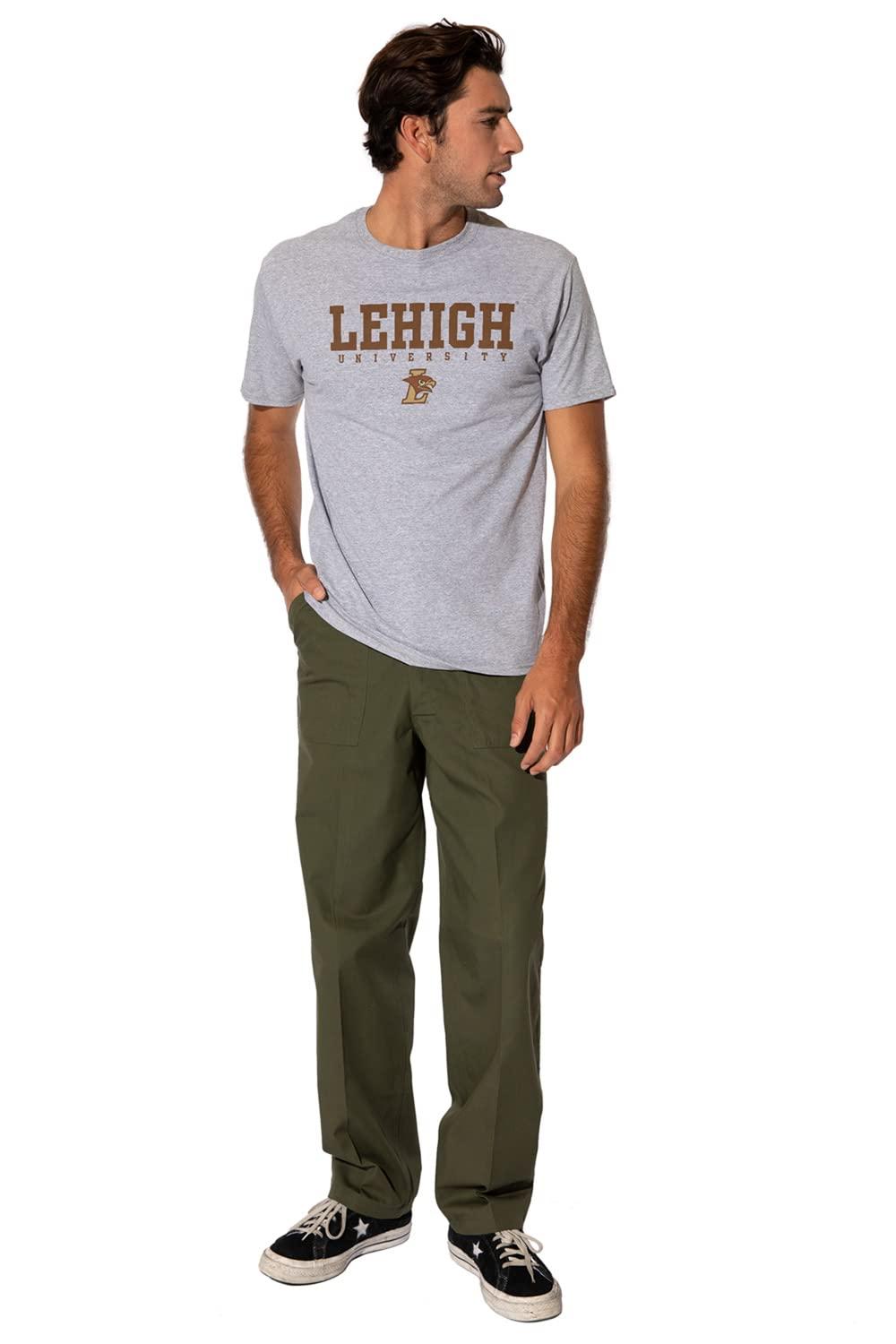 LOGOVISION Lehigh University Official Stacked Short Sleeve Mens Cotton T-Shirt,Athletic Heather, 2X-Large