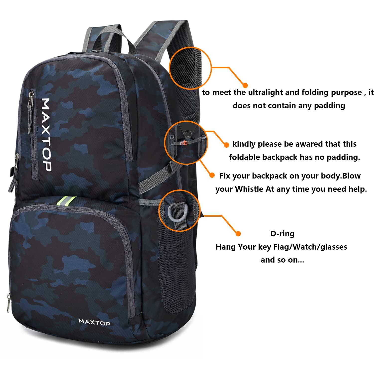 MAXTOP MAXTOP 40/50L Lightweight Packable Backpack for Hiking Traveling Camping Water Resistant Foldable Outdoor Travel Daypack