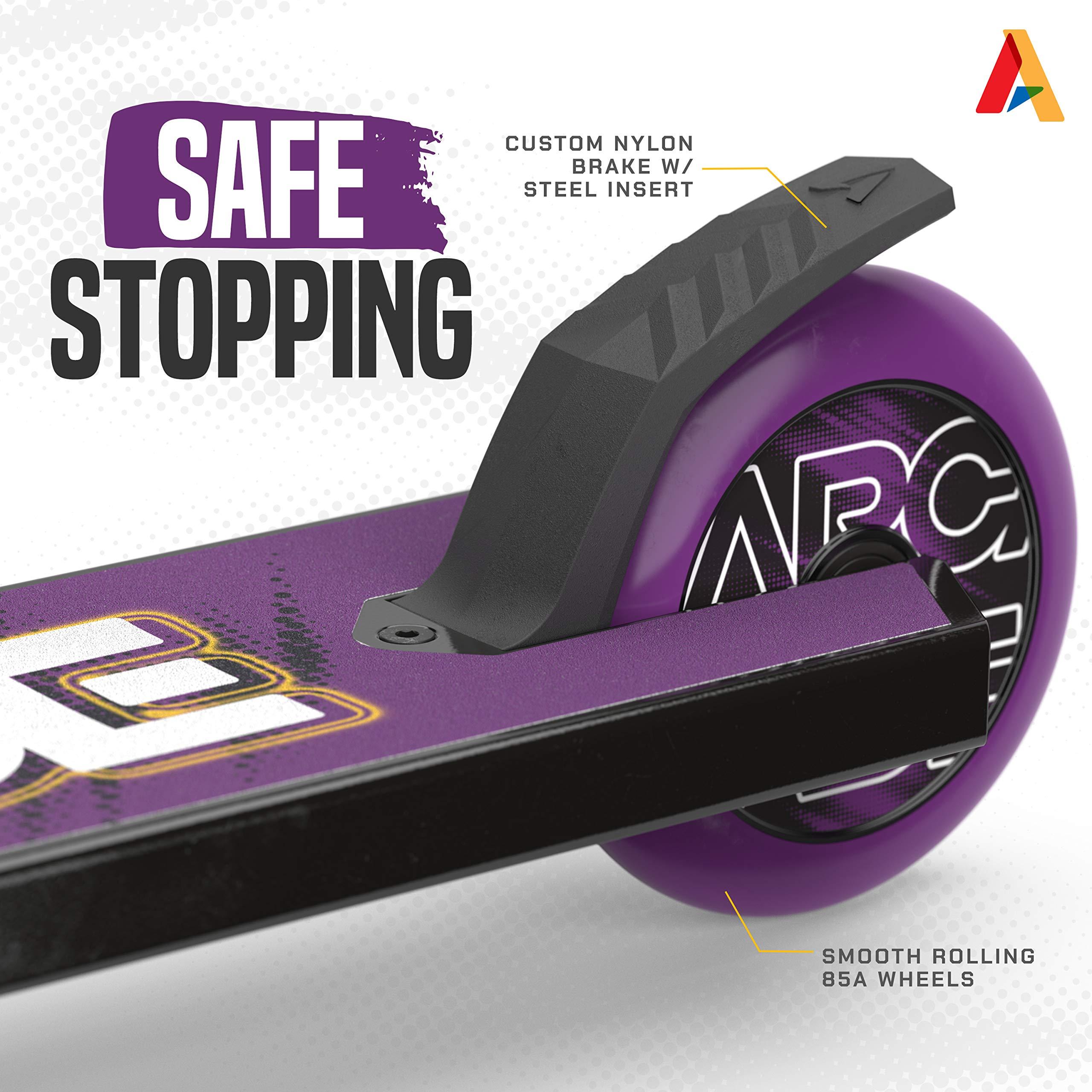ARCADE ARCADE Rogue BMX Pro Scooter - Skatepark Scooter for Tricks - Scooter Pro Trick Scooters - Beginner Stunt Scooters for Kids & Pre Teens Ages 7 Years & Up - Boys & Girls Colors Monopatin (Purple)