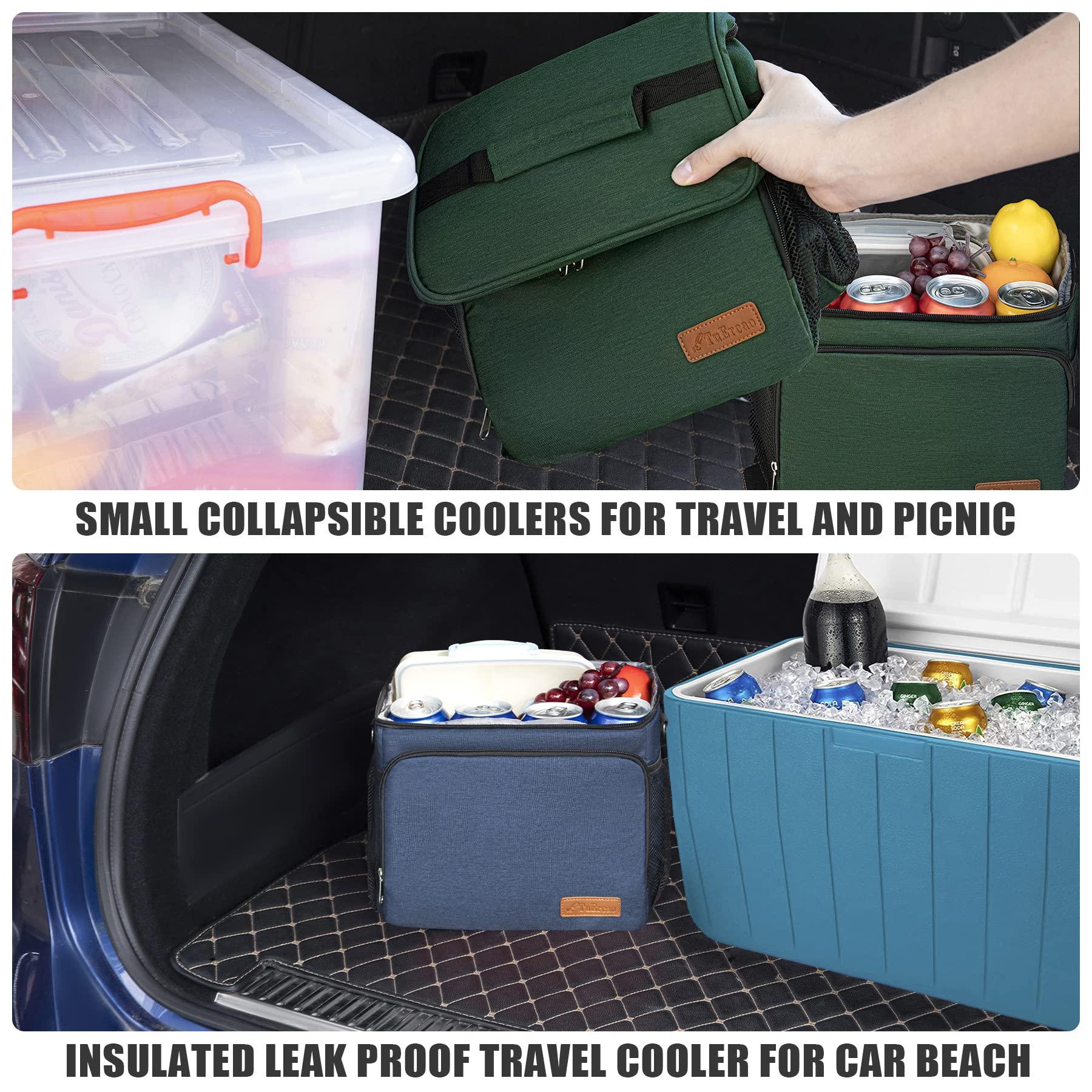 TuErCao TuErcao Cooler Bag - Leak Proof Portable Collapsible Soft Cooler Ice Chest for Beach Hiking Picnic Camping Travel Cooler for Car Road Trips, Lunch Box Cooler for Men Work Hieleras para Trabajo, Blue